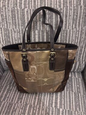 Coach Patchwork Tote Bag in Neutral Tones